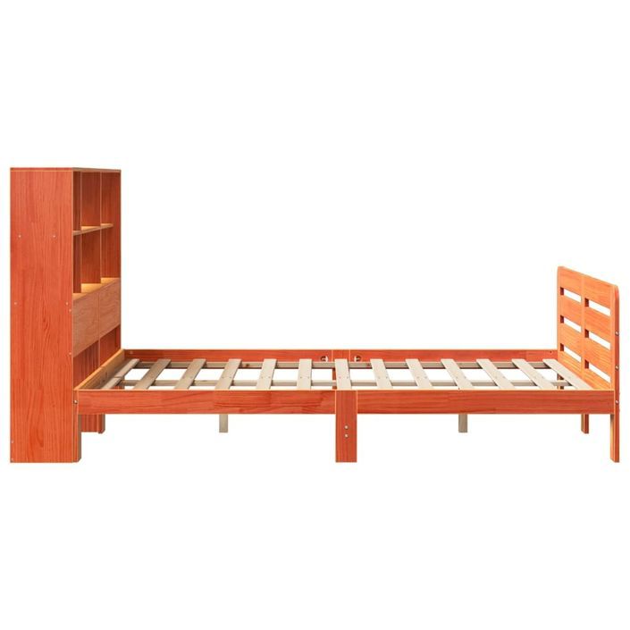 Cadre de lit sans matelas cire marron 120x190cm bois pin massif - Photo n°5