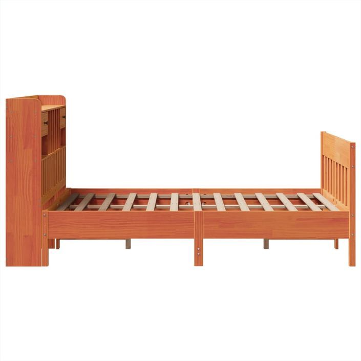 Cadre de lit sans matelas cire marron 120x190cm bois pin massif - Photo n°7