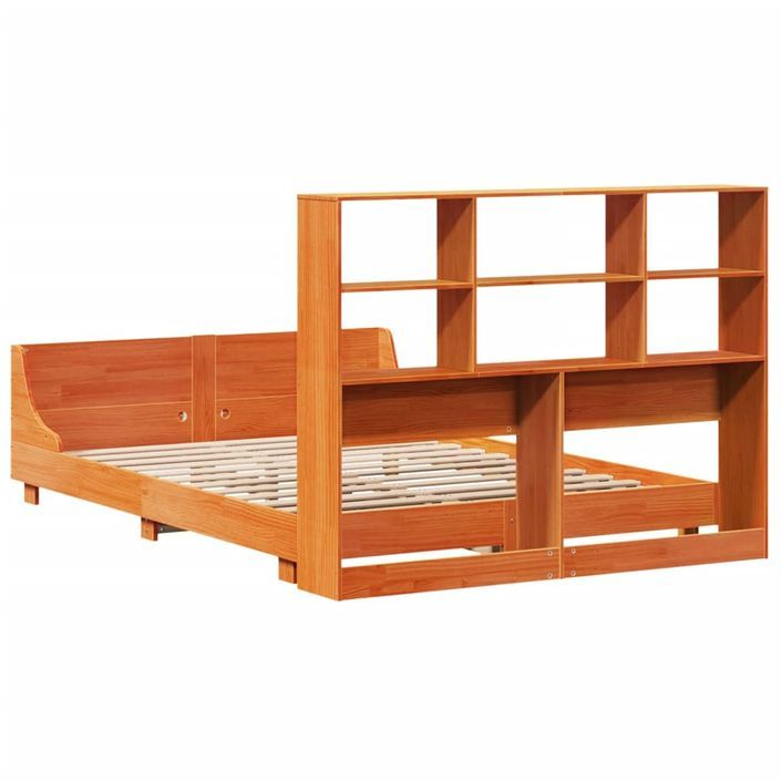 Cadre de lit sans matelas cire marron 120x200cm bois pin massif - Photo n°8