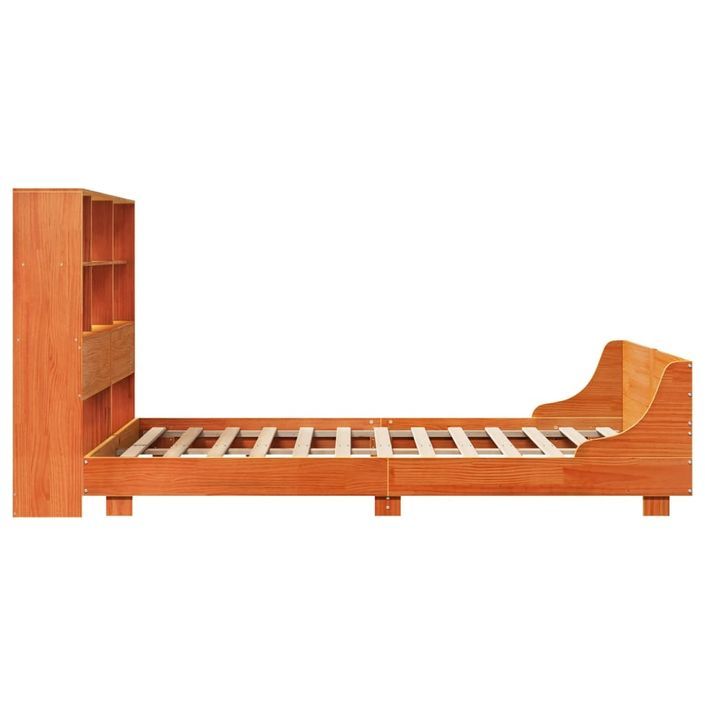 Cadre de lit sans matelas cire marron 135x190cm bois pin massif - Photo n°7