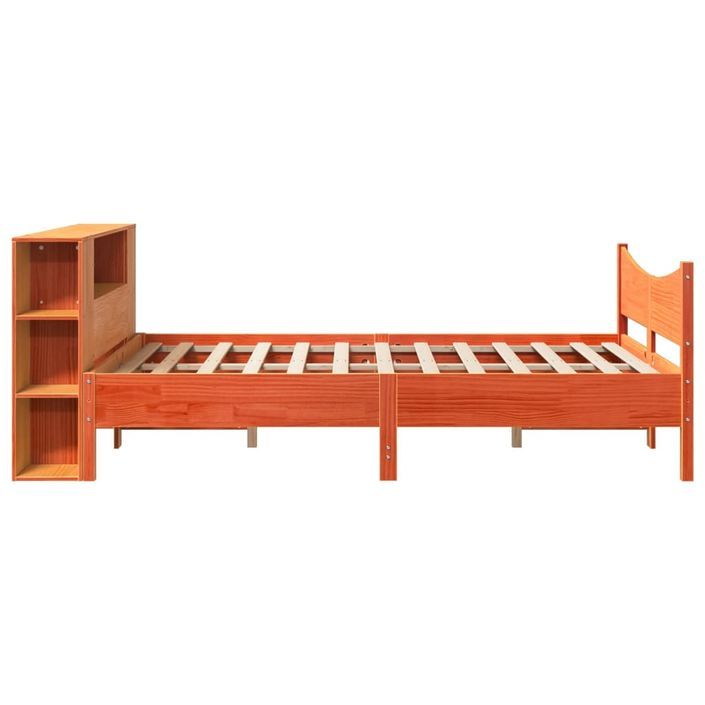 Cadre de lit sans matelas cire marron 160x200cm bois pin massif - Photo n°7