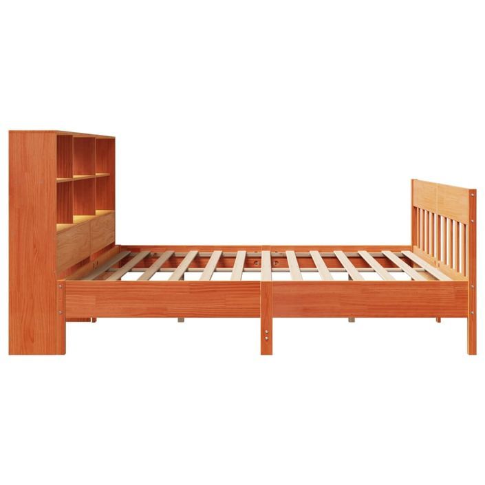 Cadre de lit sans matelas cire marron 180x200cm bois pin massif - Photo n°7