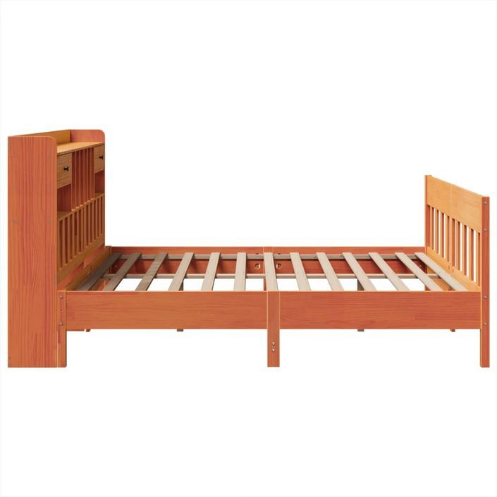 Cadre de lit sans matelas cire marron 180x200cm bois pin massif - Photo n°7