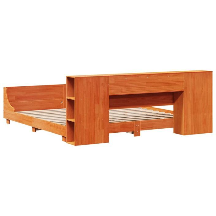 Cadre de lit sans matelas cire marron 180x200cm bois pin massif - Photo n°8