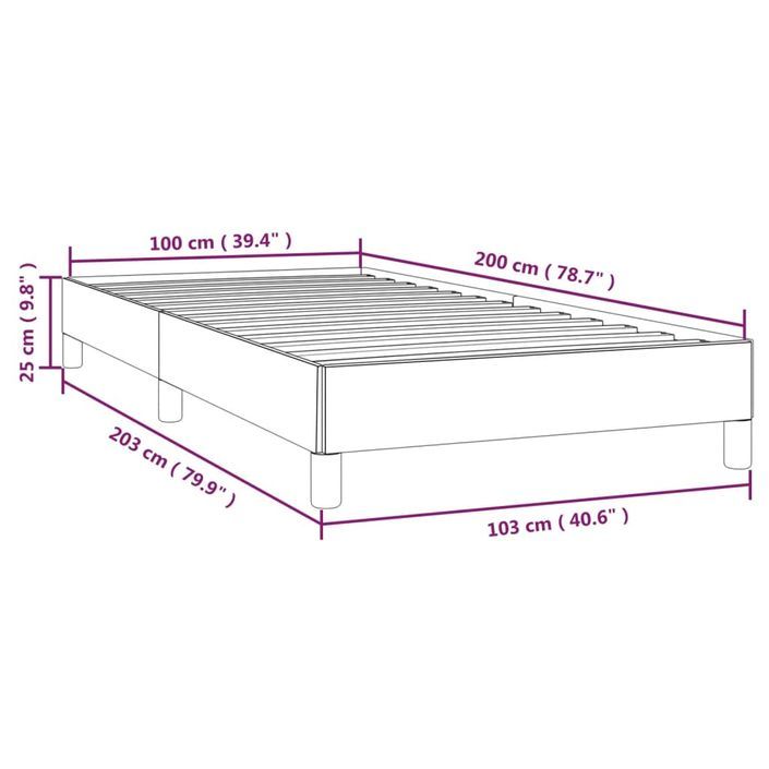 Cadre de lit sans matelas crème 100x200 cm similicuir - Photo n°9