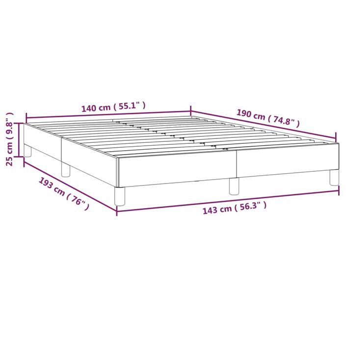 Cadre de lit sans matelas crème 140x190 cm similicuir - Photo n°9