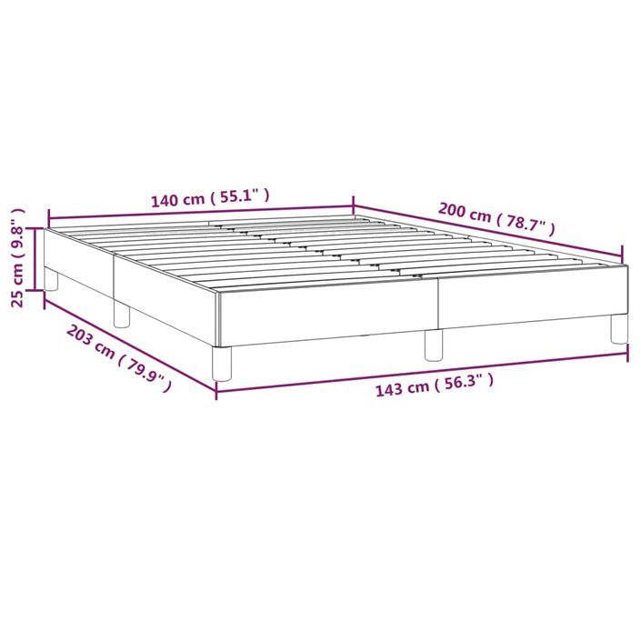 Cadre de lit sans matelas crème 140x200 cm similicuir - Photo n°9