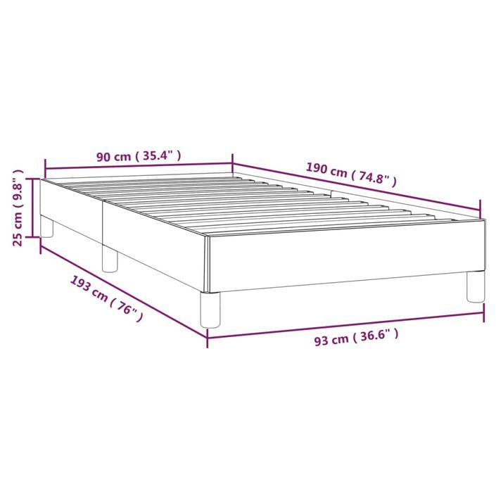 Cadre de lit sans matelas crème 90x190 cm similicuir - Photo n°9