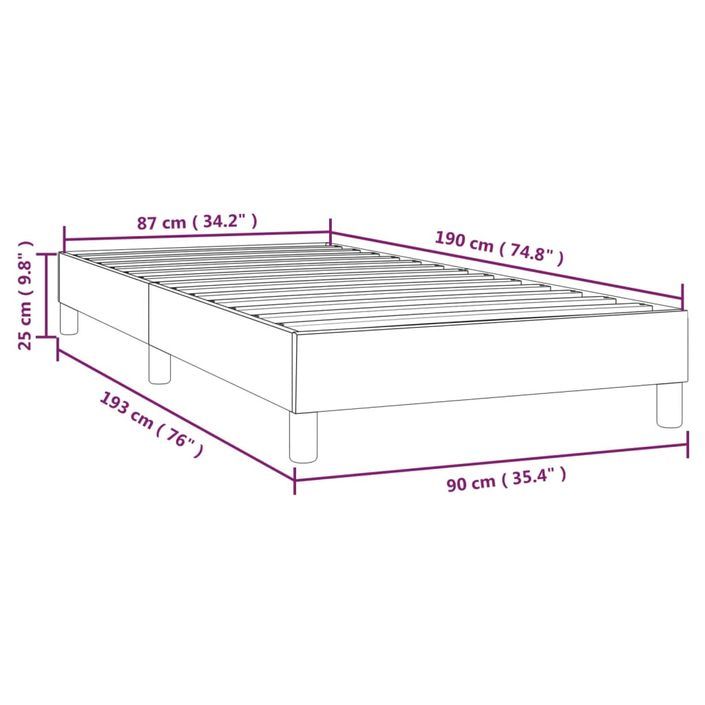 Cadre de lit sans matelas crème 90x190 cm similicuir - Photo n°9