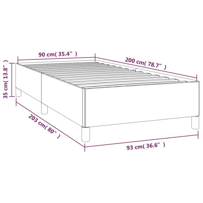 Cadre de lit sans matelas crème 90x200 cm similicuir - Photo n°9