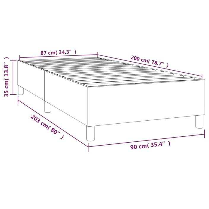 Cadre de lit sans matelas crème 90x200 cm similicuir - Photo n°9