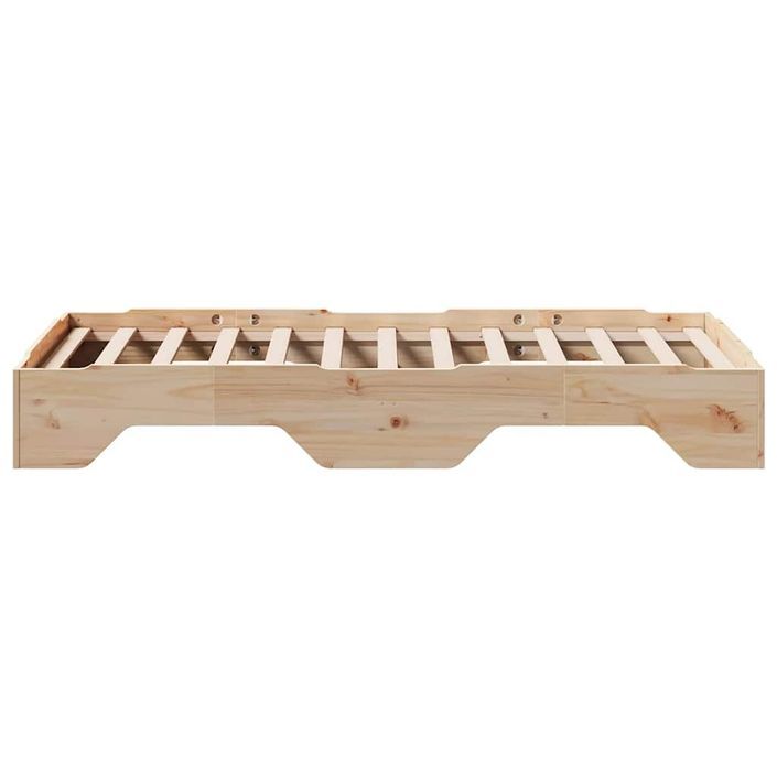 Cadre de lit sans matelas empilable 100x200 cm bois massif - Photo n°6