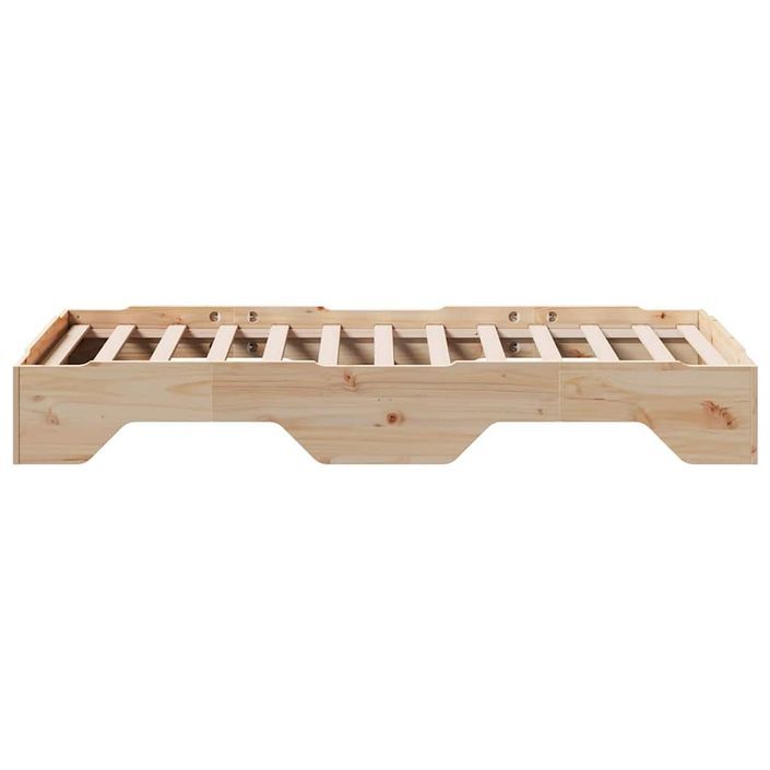 Cadre de lit sans matelas empilable 80x200 cm bois massif - Photo n°6