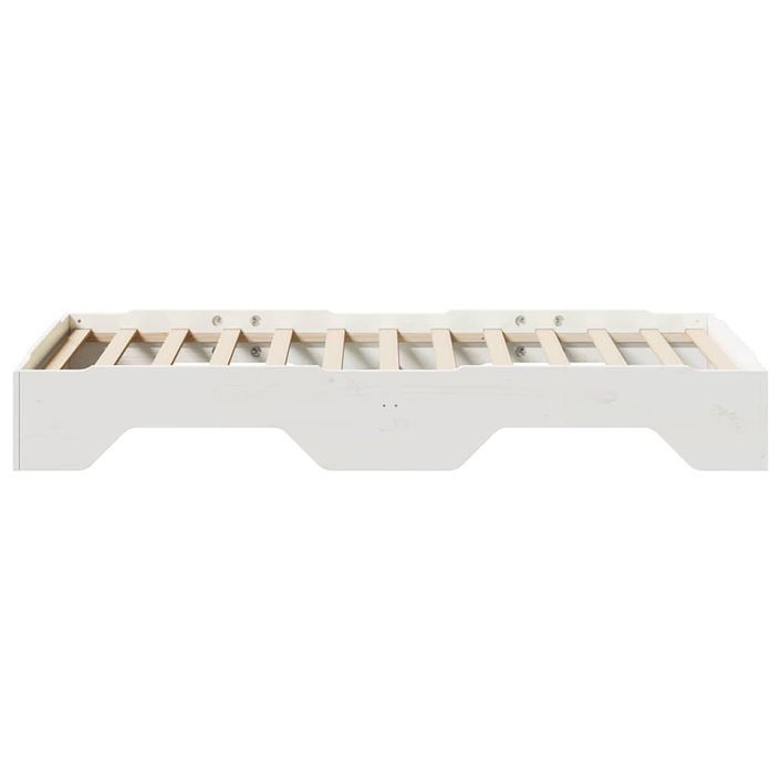 Cadre de lit sans matelas empilable blanc 80x200 cm bois massif - Photo n°6