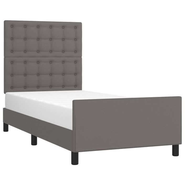 Cadre de lit sans matelas gris 90x190 cm similicuir - Photo n°3