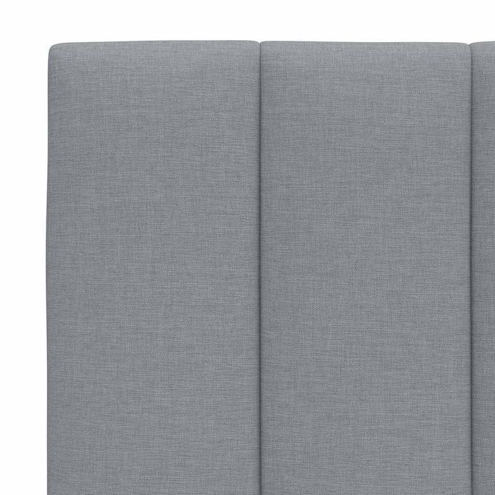 Cadre de lit sans matelas gris clair 100x200 cm tissu - Photo n°12