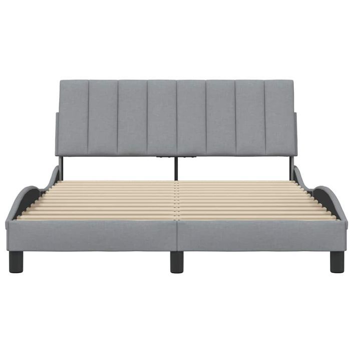 Cadre de lit sans matelas gris clair 120x200 cm tissu - Photo n°4