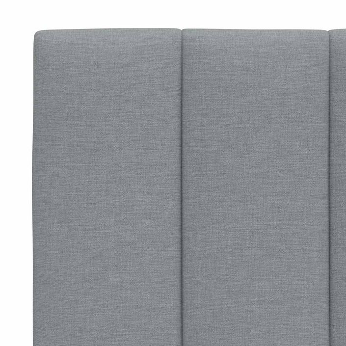 Cadre de lit sans matelas gris clair 120x200 cm tissu - Photo n°11