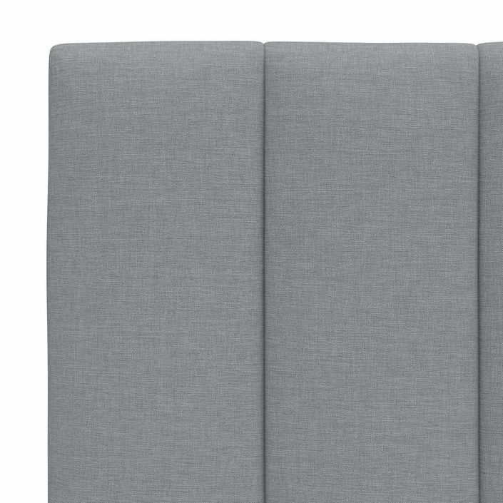 Cadre de lit sans matelas gris clair 120x200 cm tissu - Photo n°12