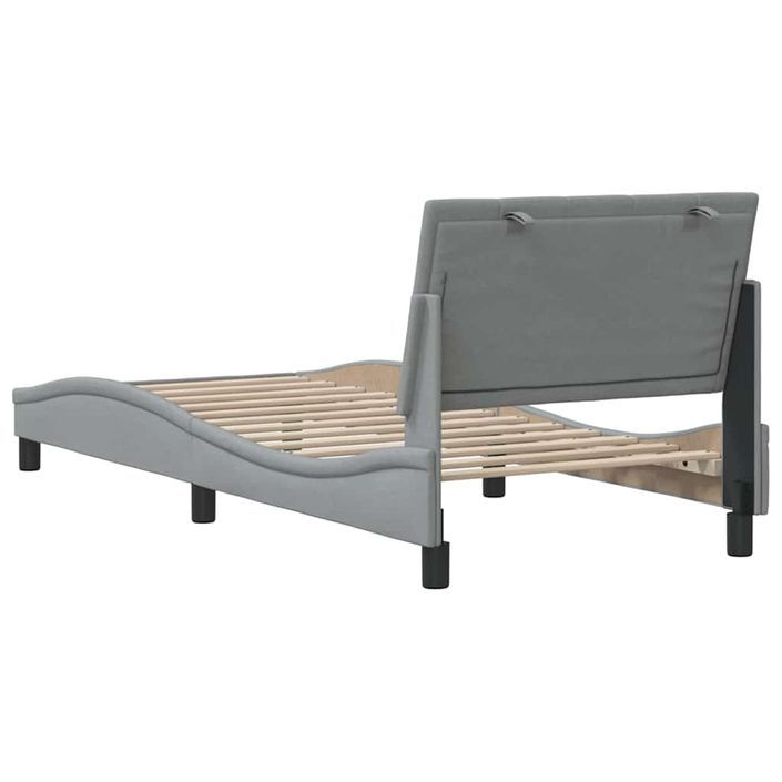 Cadre de lit sans matelas gris clair 80x200 cm tissu - Photo n°9