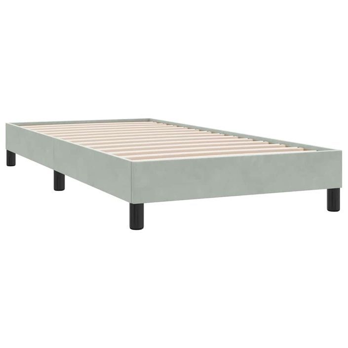 Cadre de lit sans matelas gris clair 90x210 cm velours - Photo n°2