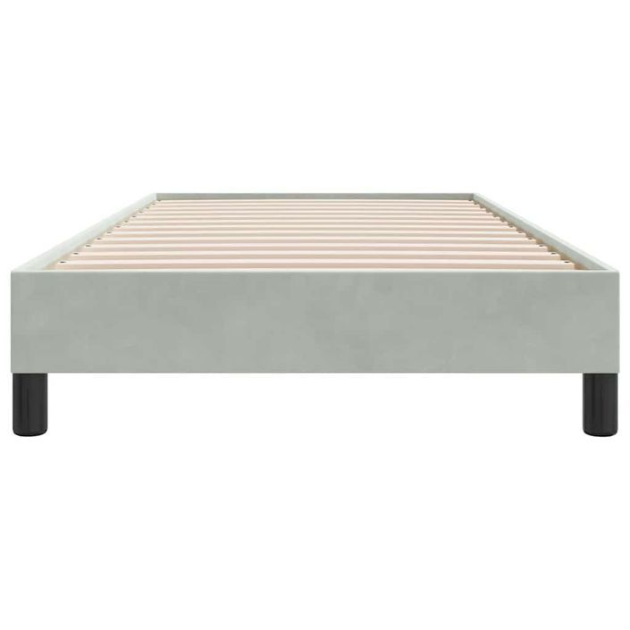 Cadre de lit sans matelas gris clair 90x210 cm velours - Photo n°5