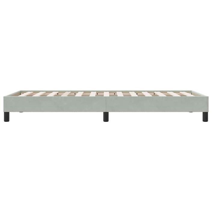 Cadre de lit sans matelas gris clair 90x210 cm velours - Photo n°6