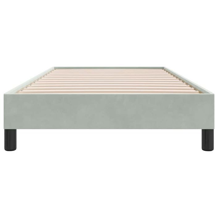 Cadre de lit sans matelas gris clair 90x220 cm velours - Photo n°5