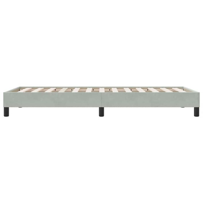 Cadre de lit sans matelas gris clair 90x220 cm velours - Photo n°6