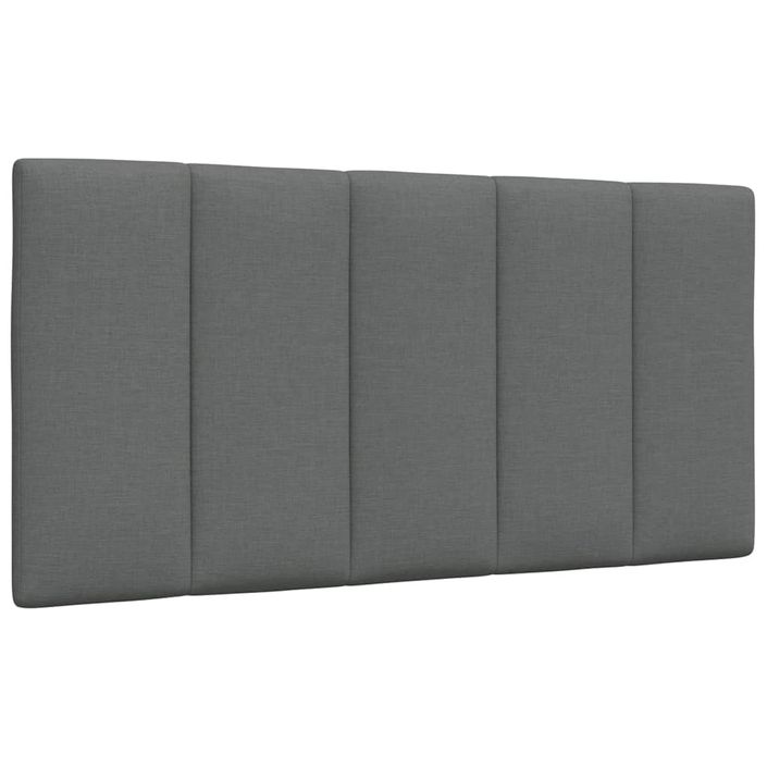 Cadre de lit sans matelas gris foncé 100x200 cm tissu - Photo n°7