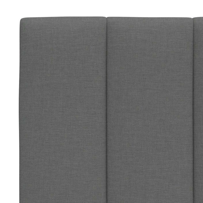 Cadre de lit sans matelas gris foncé 100x200 cm tissu - Photo n°11