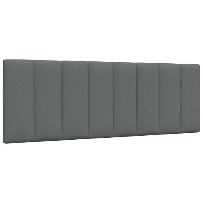 Cadre de lit sans matelas gris foncé 120x200 cm tissu - Photo n°7