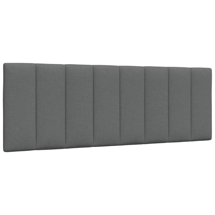 Cadre de lit sans matelas gris foncé 120x200 cm tissu - Photo n°8