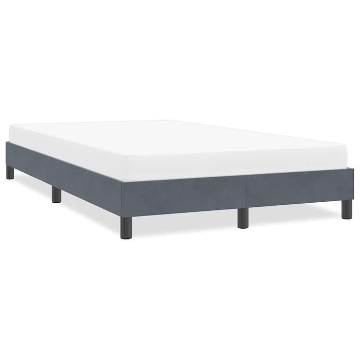 Cadre de lit sans matelas gris foncé 120x210 cm velours - Photo n°1