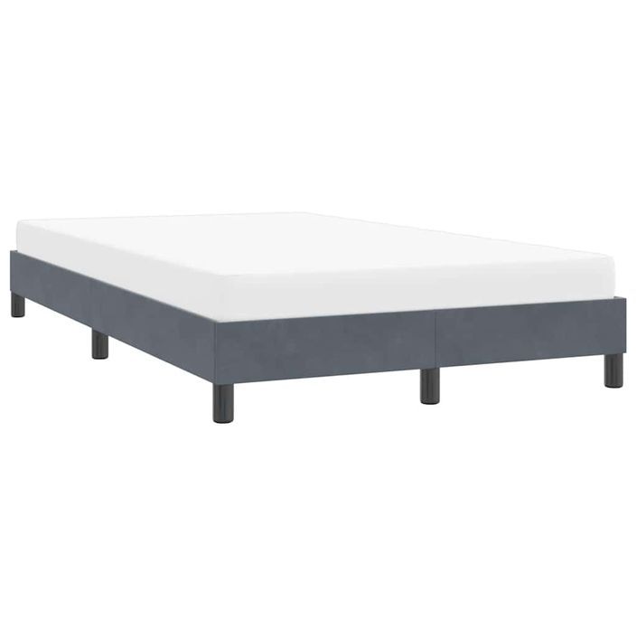 Cadre de lit sans matelas gris foncé 120x210 cm velours - Photo n°4