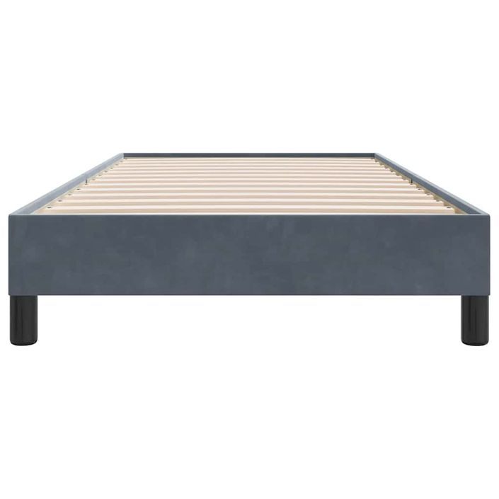 Cadre de lit sans matelas gris foncé 80x210 cm velours - Photo n°5