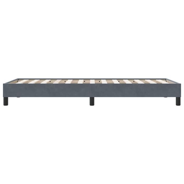 Cadre de lit sans matelas gris foncé 80x210 cm velours - Photo n°6