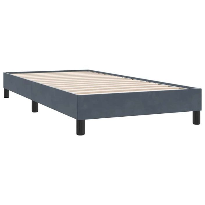 Cadre de lit sans matelas gris foncé 80x210 cm velours - Photo n°7