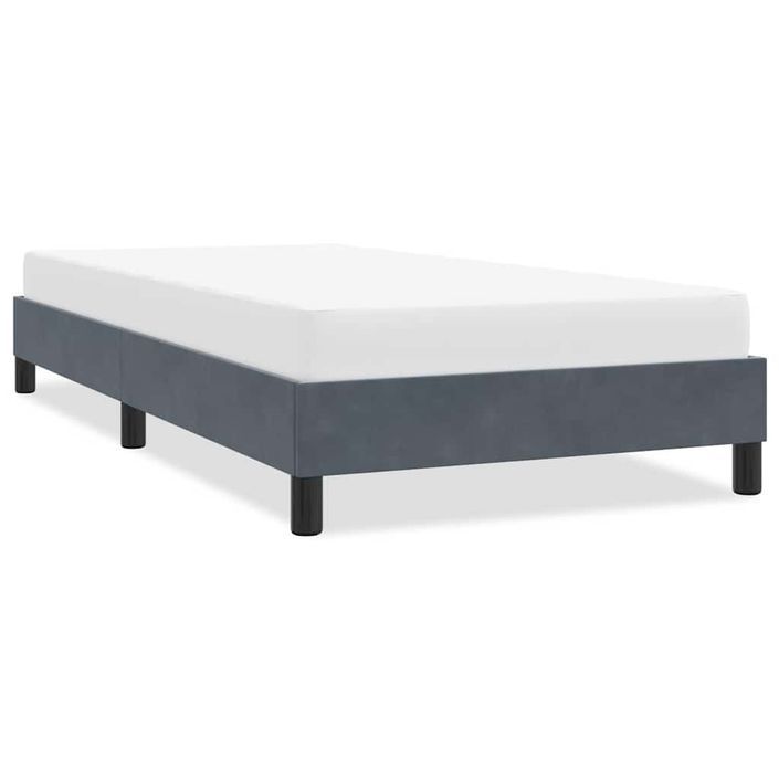 Cadre de lit sans matelas gris foncé 80x220 cm velours - Photo n°1