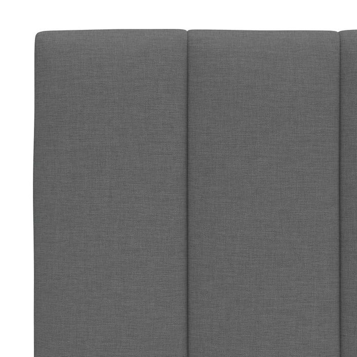 Cadre de lit sans matelas gris foncé 90x190 cm tissu - Photo n°11