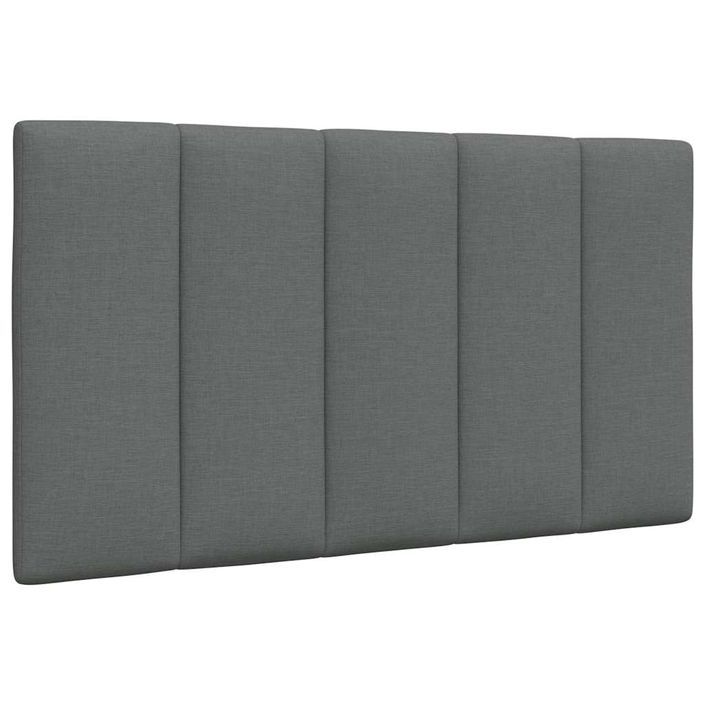 Cadre de lit sans matelas gris foncé 90x200 cm tissu - Photo n°7