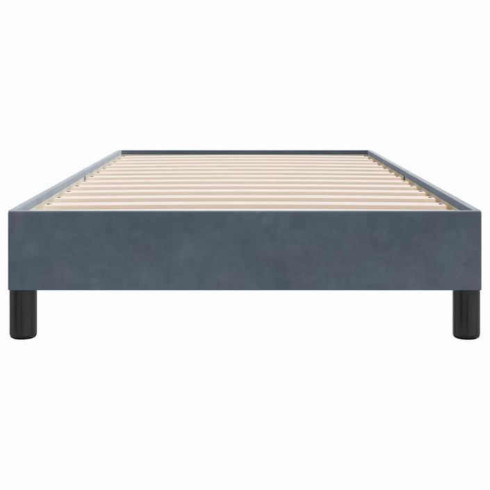 Cadre de lit sans matelas gris foncé 90x210 cm velours - Photo n°5