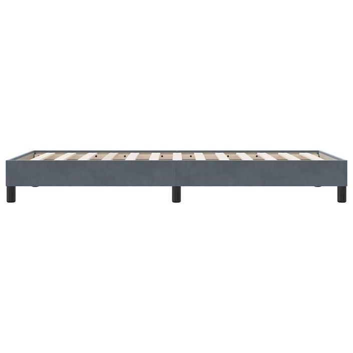 Cadre de lit sans matelas gris foncé 90x220 cm velours - Photo n°6