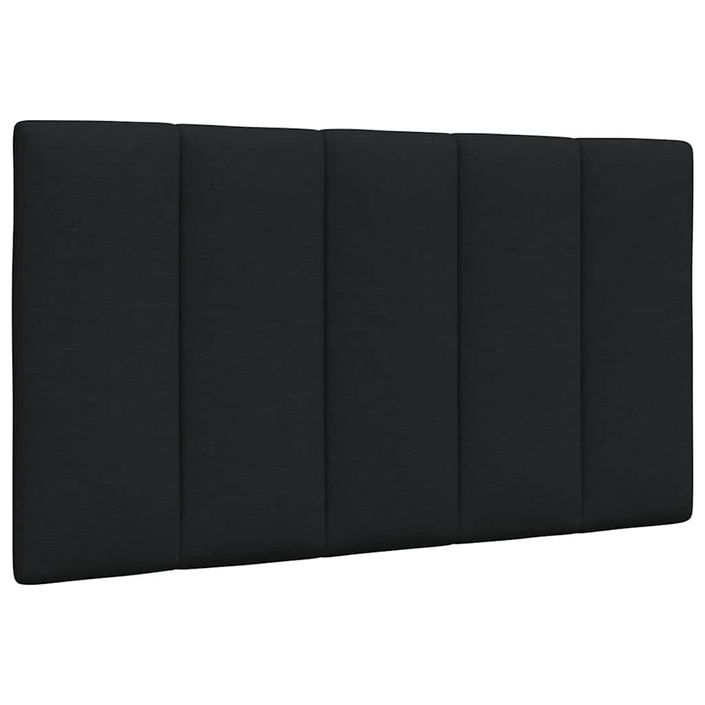 Cadre de lit sans matelas noir 90x200 cm tissu - Photo n°7