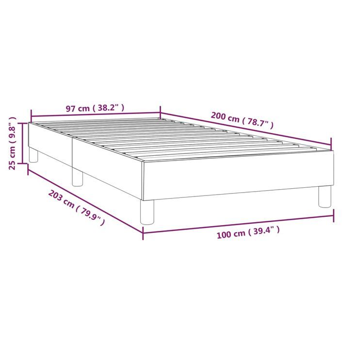 Cadre de lit sans matelas vert 100x200 cm tissu - Photo n°9