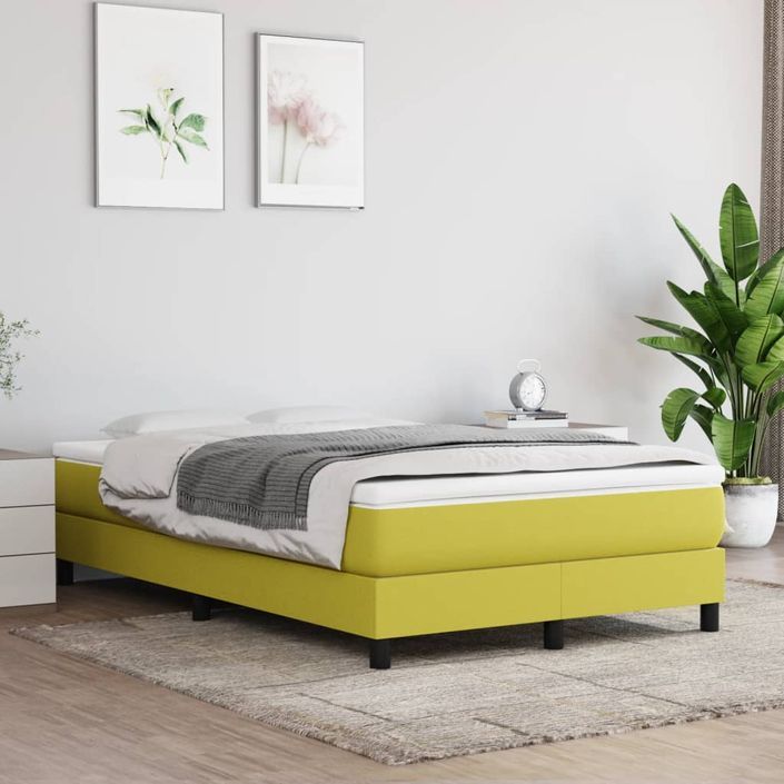 Cadre de lit sans matelas vert 120x200 cm tissu - Photo n°1