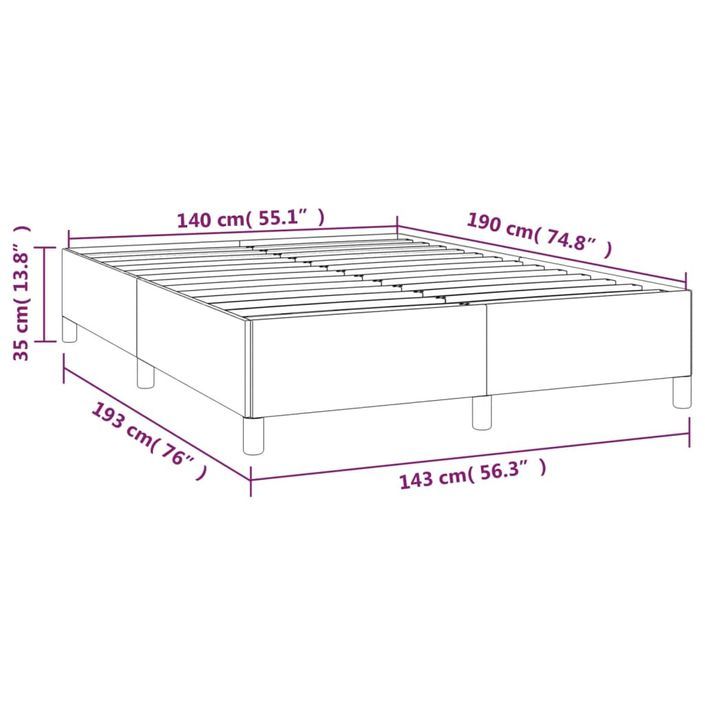 Cadre de lit sans matelas vert 140x190 cm tissu - Photo n°9