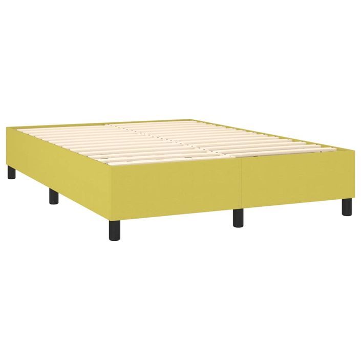 Cadre de lit sans matelas vert 140x190 cm tissu - Photo n°4