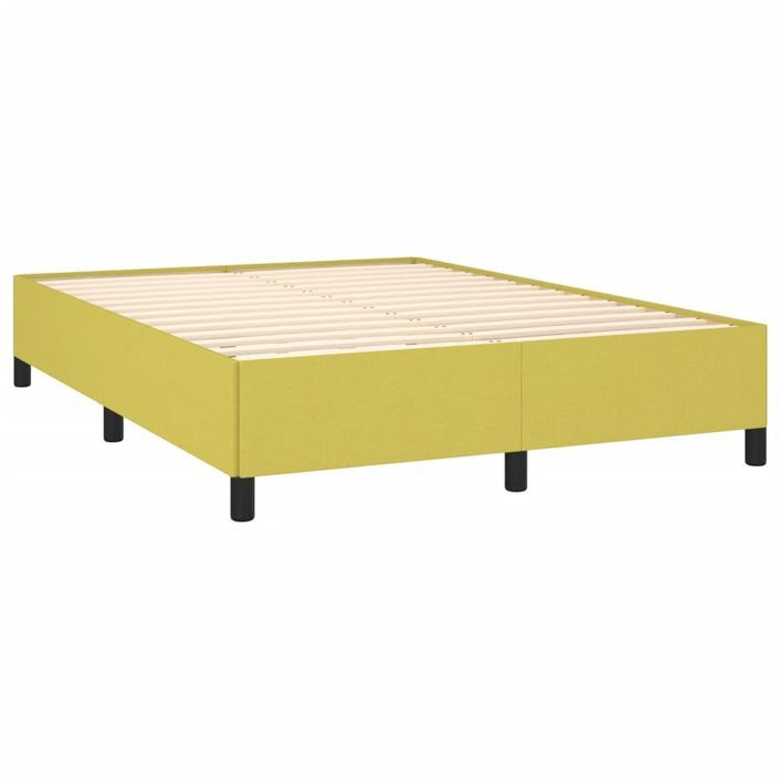 Cadre de lit sans matelas vert 140x200 cm tissu - Photo n°3