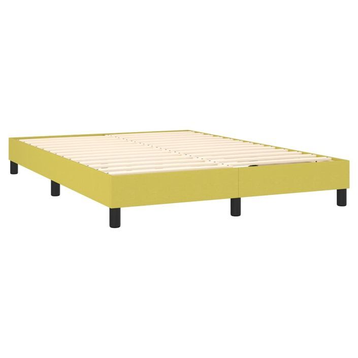 Cadre de lit sans matelas vert 140x200 cm tissu - Photo n°4